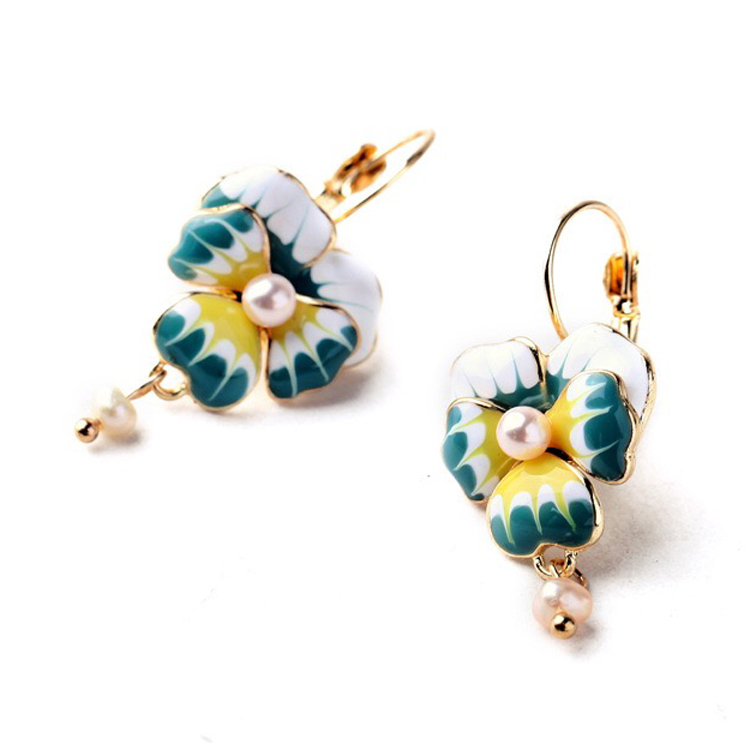 Color flower earring