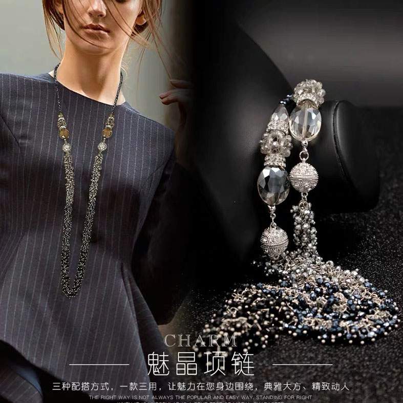 Adjustable fashion beads necklace
