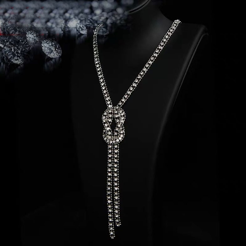Quality crystal stone long chain Necklace