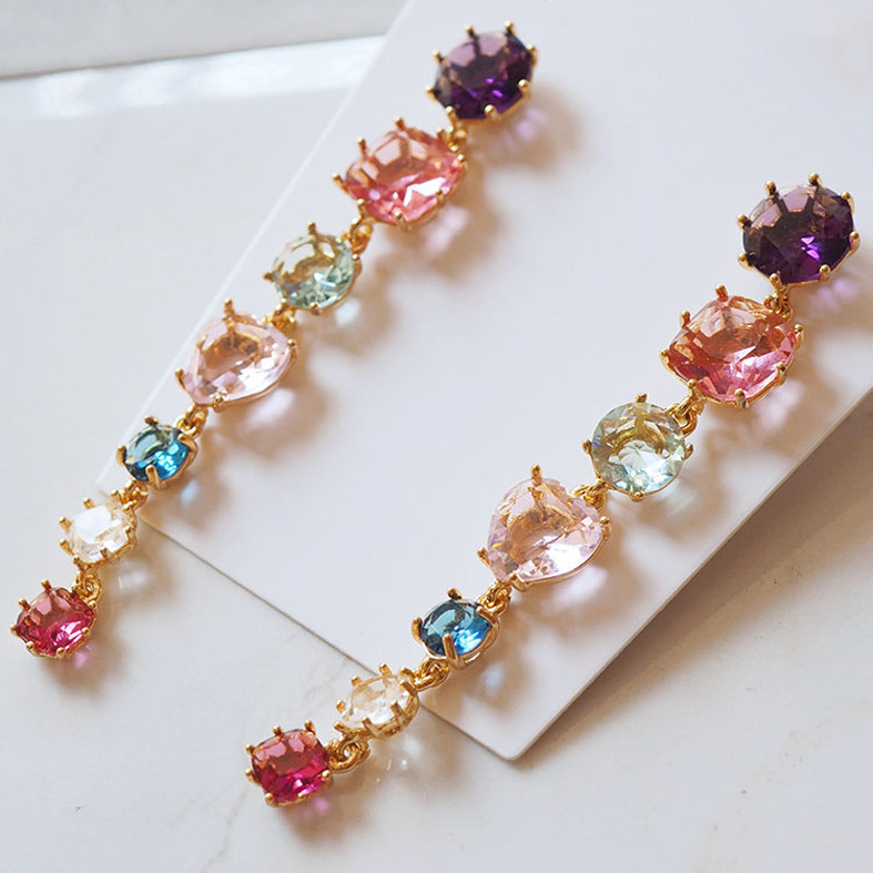 Quality color stone earring